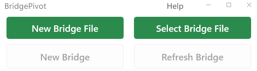 Screenshot after clicking New Bridge File